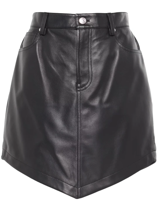 Leather Miniskirt In Black