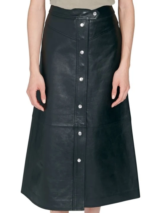 Leather Skirts Long Black 
