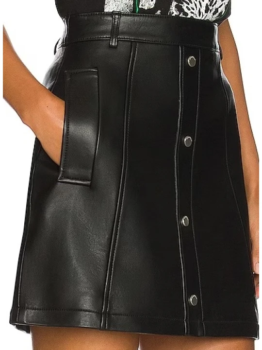 Micro Leather Skirt Black