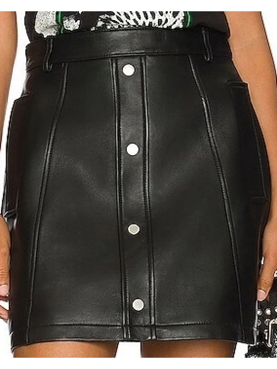 Micro Leather Skirt Black