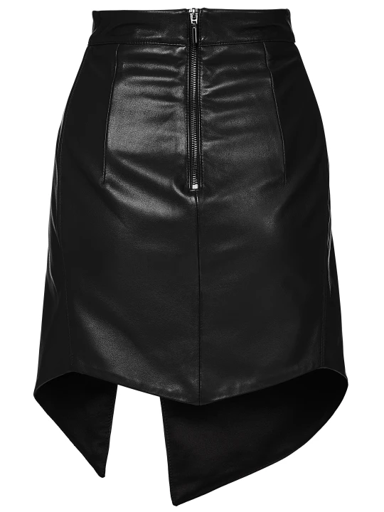 Mini Black Leather Skirt
