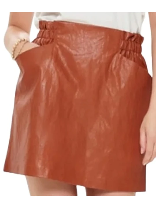Mini Brown Leather Skirt