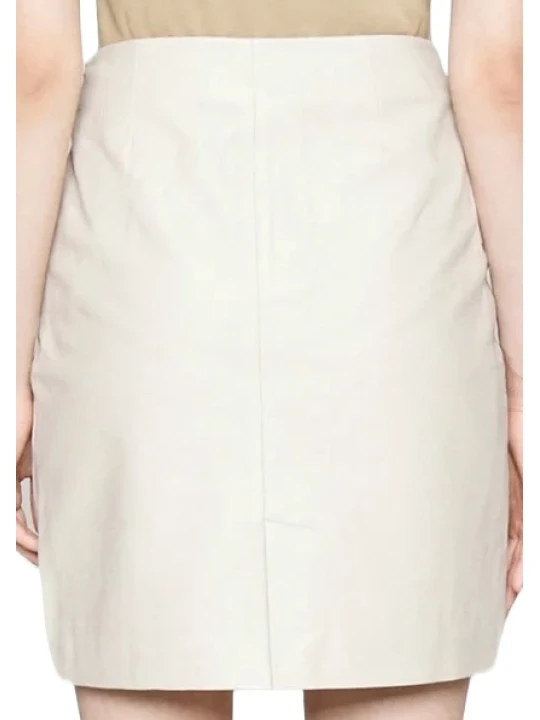 Off White Leather Skirt