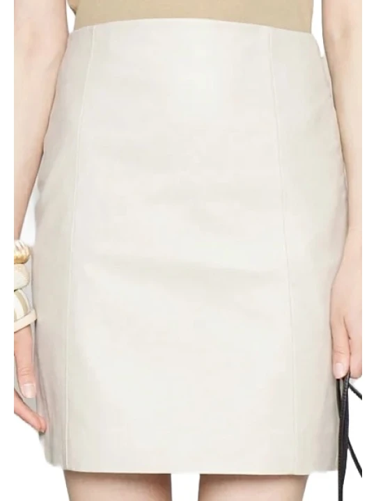 Off White Leather Skirt
