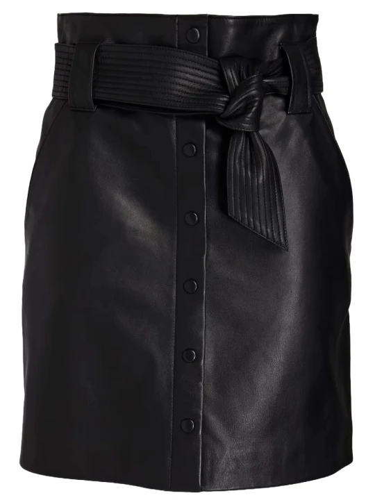 Pam Black Mini Leather Skirt