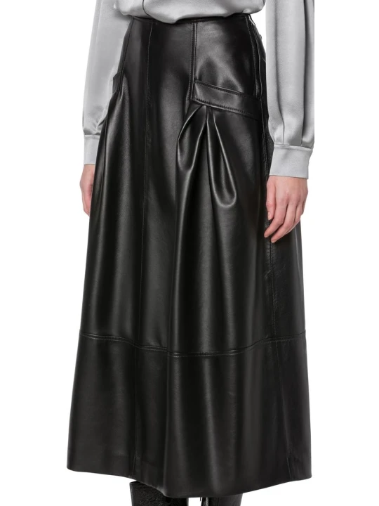 Real Black Leather Skirt