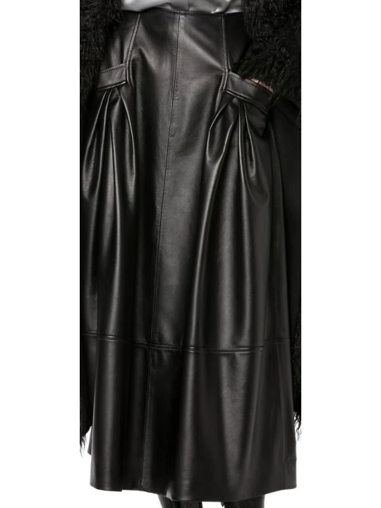 Real Black Leather Skirt