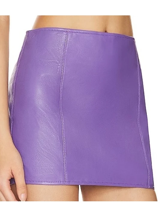 Short Leather Purple Skirt Short Leather Purple Skirt