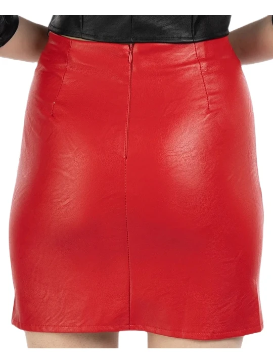 Short Red Leather Skirt