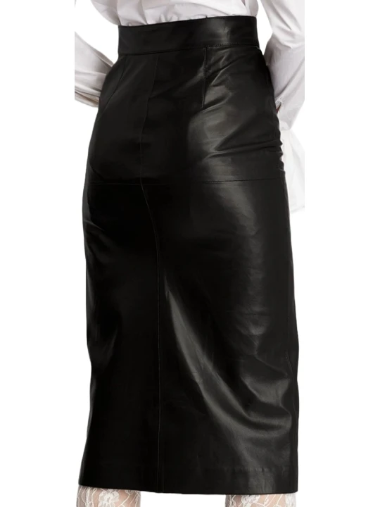Solid Black A Line Skirt For Women