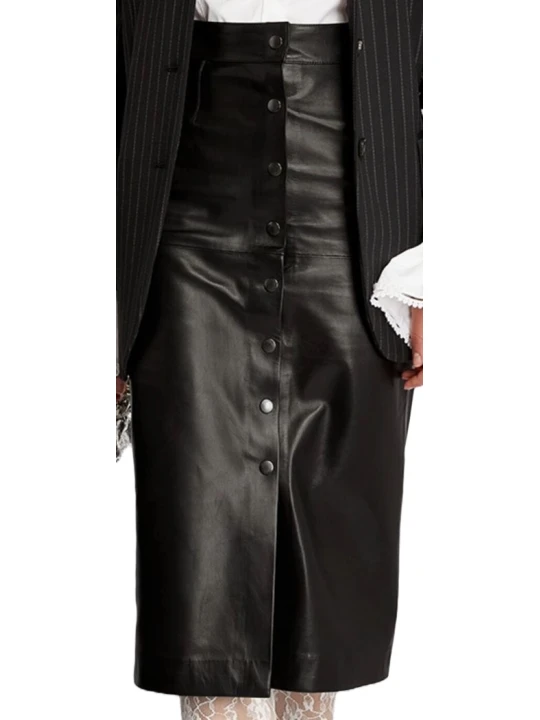 Solid Black A Line Skirt For Women
