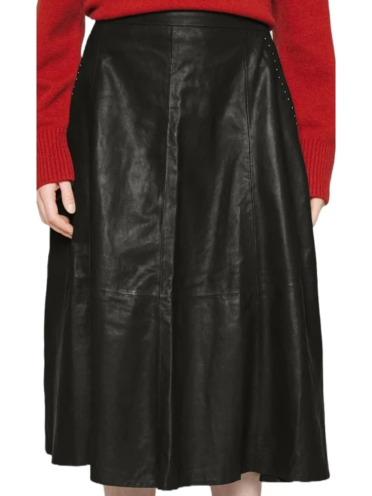 Trendy Black Ladies Leather Skirt