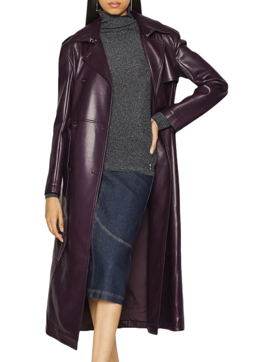 Best Purple Leather Coat