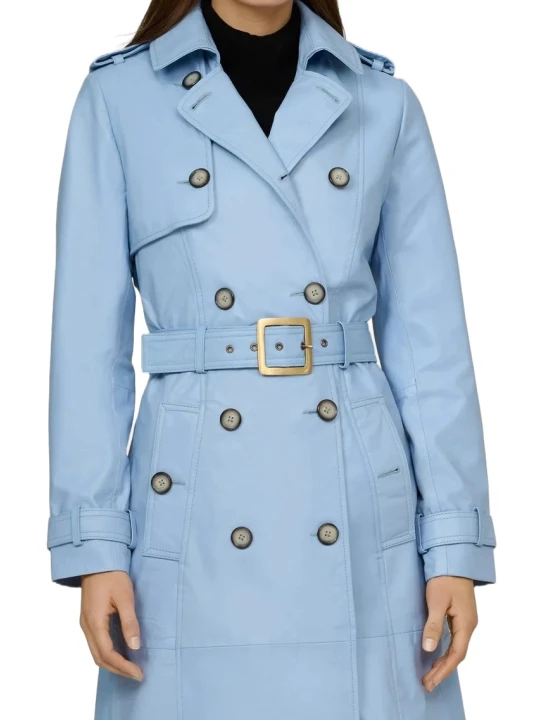 Blue Trench Coat For Women