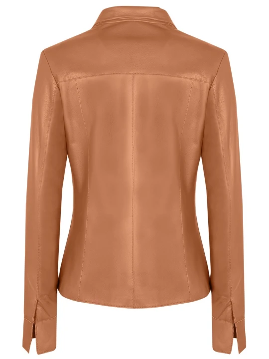 Brown Short Leather Coat