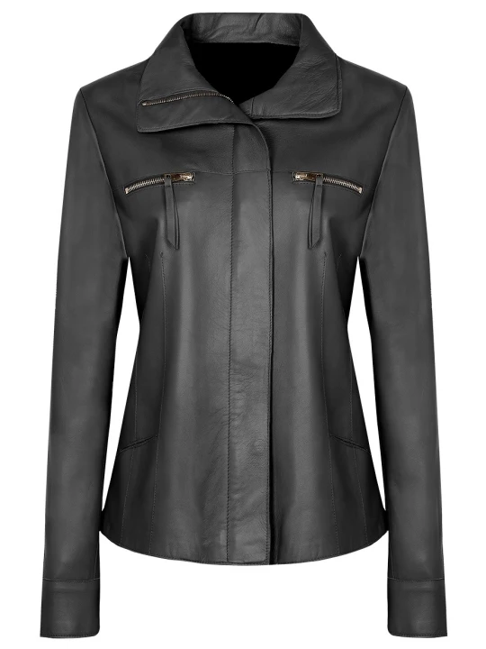 Classic Black Leather Coat