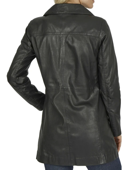 Cool Black Leather Jacket Coat