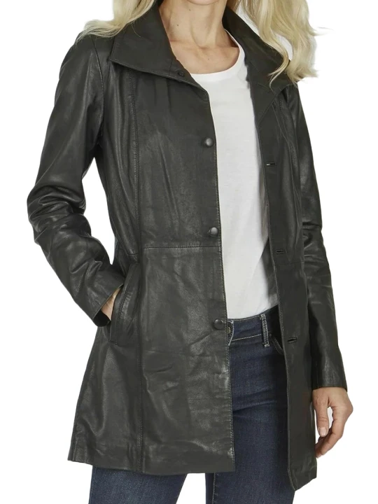 Cool Black Leather Jacket Coat