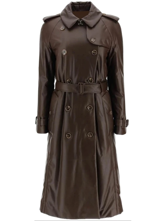 Dark Brown Lamb Leather Coat