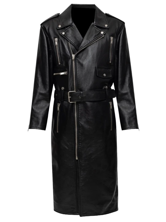 Real Black Leather Coat