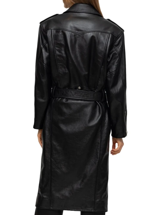 Real Black Leather Coat