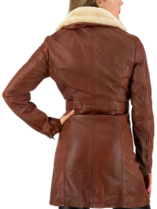 Sheepskin Cognac Leather Coat