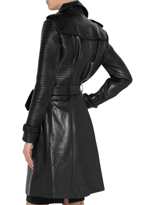 Smart Black Ladies Leather Coat