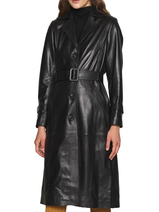Stylish Black Leather Coat