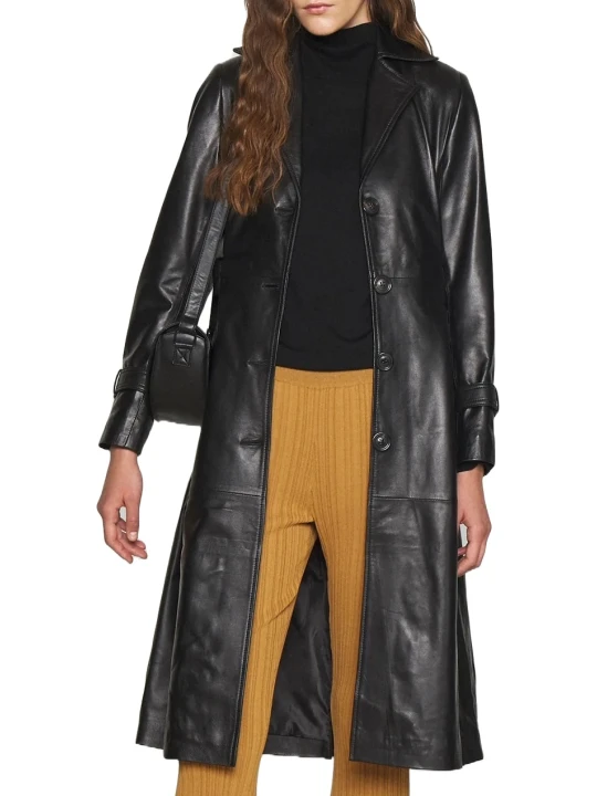 Stylish Black Leather Coat