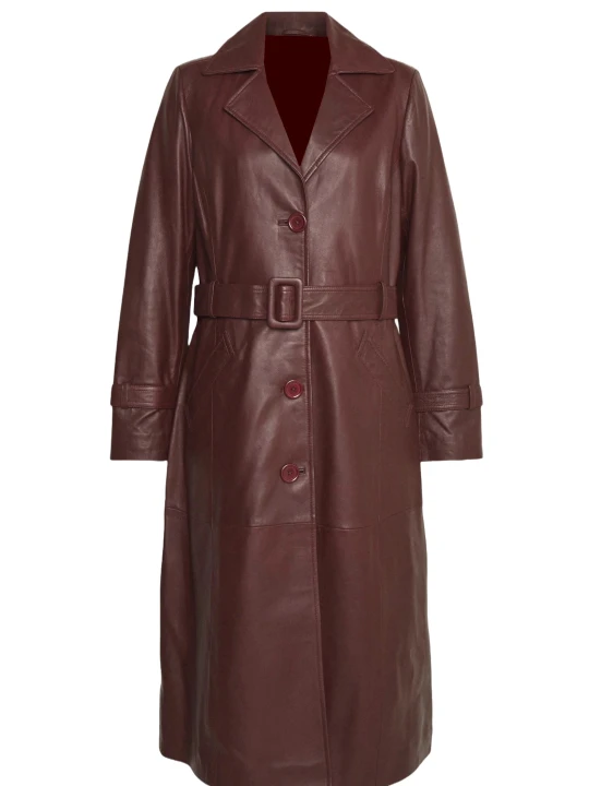 Stylish Burgundy Leather Coat Stylish Burgundy Leather Coat