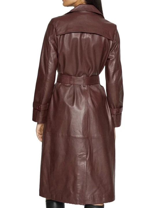 Stylish Burgundy Leather Coat Stylish Burgundy Leather Coat