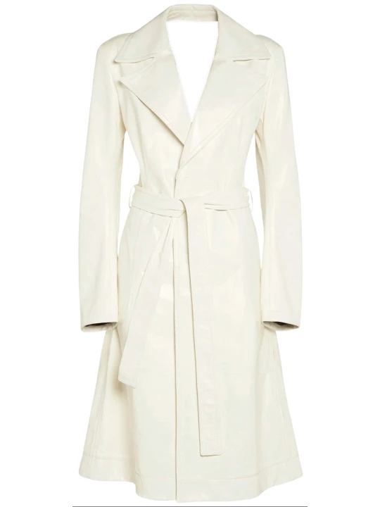 Unique White Leather Trench Coat Unique White Leather Trench Coat
