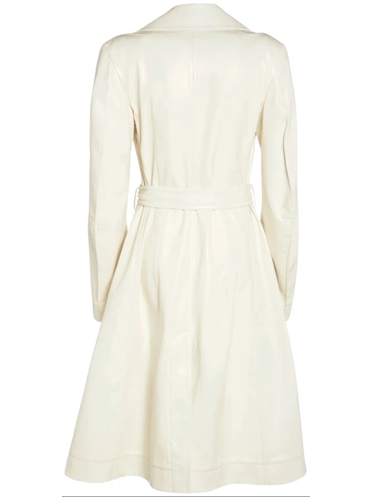 Unique White Leather Trench Coat Unique White Leather Trench Coat