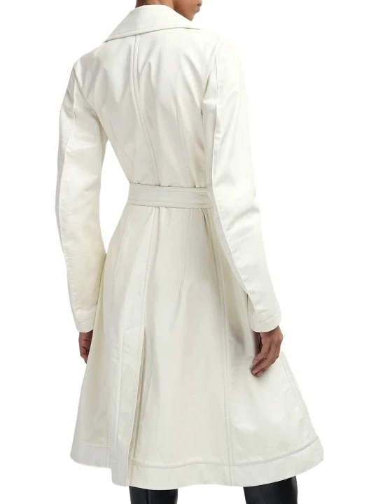 Unique White Leather Trench Coat Unique White Leather Trench Coat