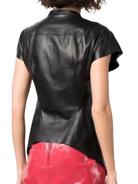 Black Designer Leather Top Black Designer Leather Top