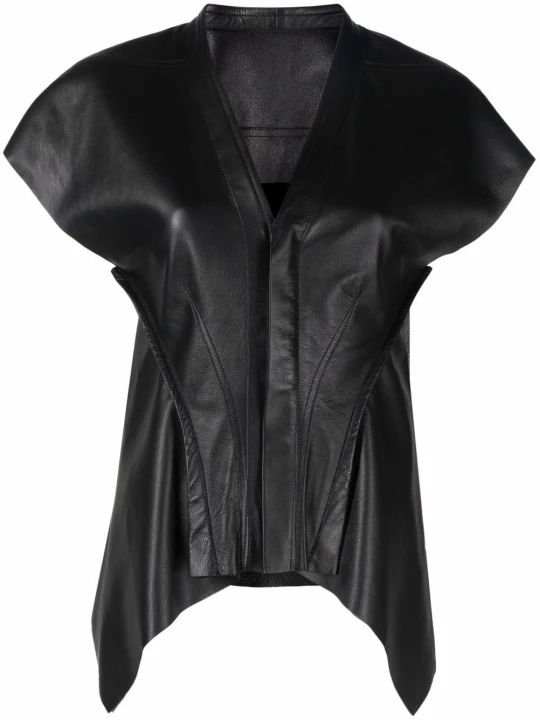 Black Designer Leather Top Black Designer Leather Top