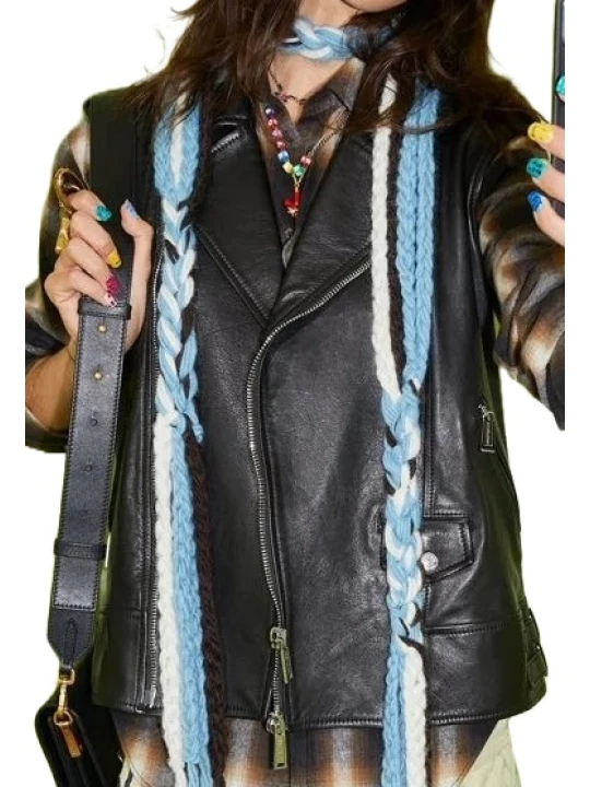 Black Leather Vest For Bikers
