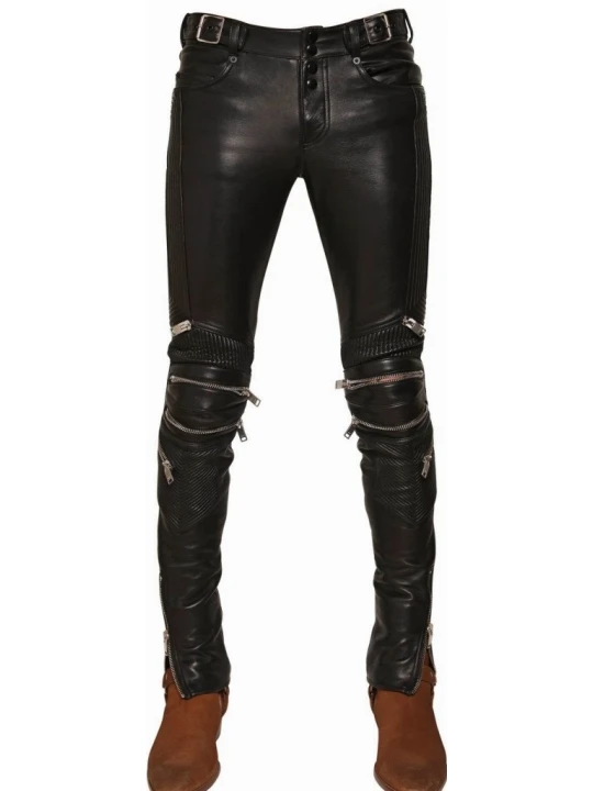 Black Leather Pants With Zippers