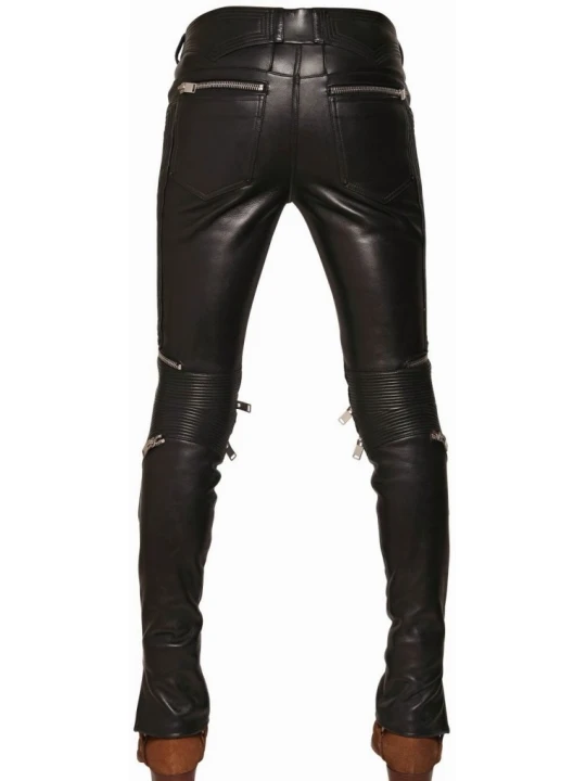 Black Leather Pants With Zippers