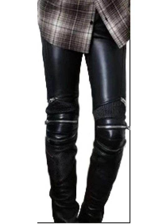 Black Leather Pants With Zippers