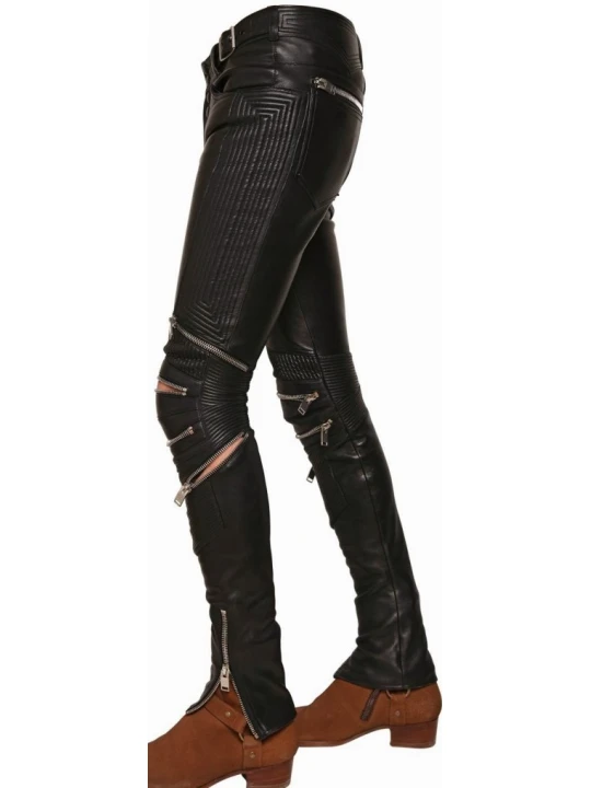 Black Leather Pants With Zippers