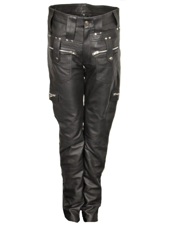 Men Fabulous Fashion Real Lambskin Black Leather Trousers Pants