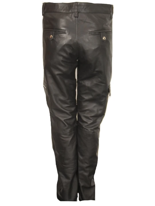 Men Fabulous Fashion Real Lambskin Black Leather Trousers Pants