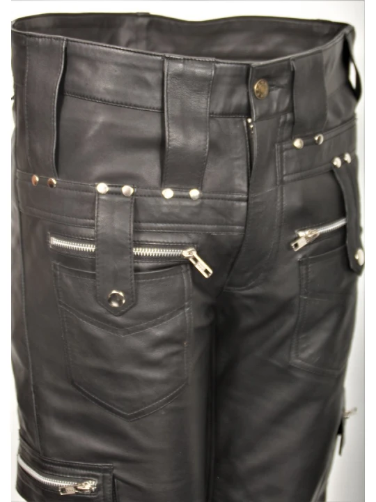 Men Fabulous Fashion Real Lambskin Black Leather Trousers Pants