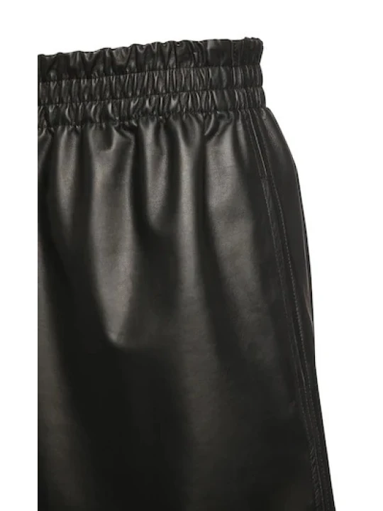 Men Boxer Style Real Lambskin Black Leather Bermuda Shorts