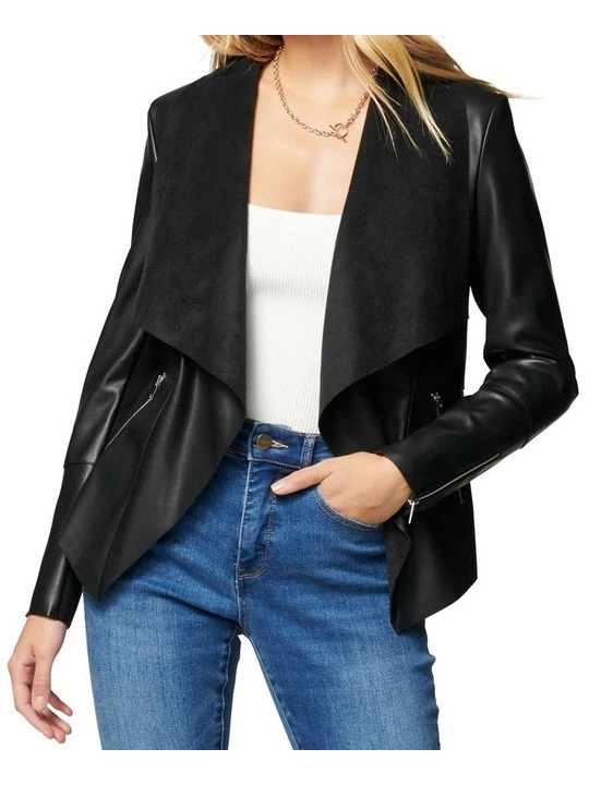 Women Classy Real Lambskin Black Leather Jacket