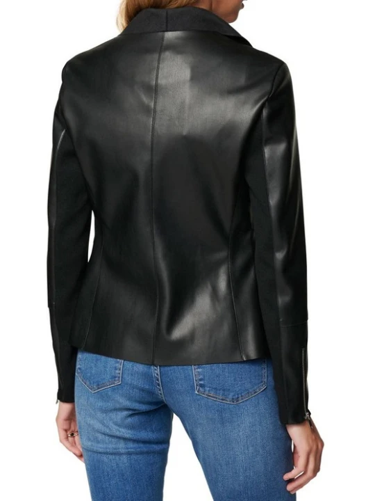 Women Classy Real Lambskin Black Leather Jacket