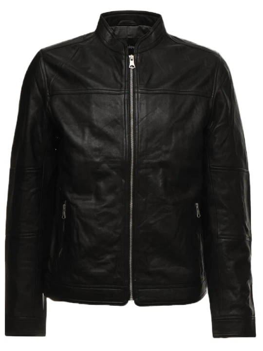 Men Awesome Look Real Lambskin Black Leather Jacket