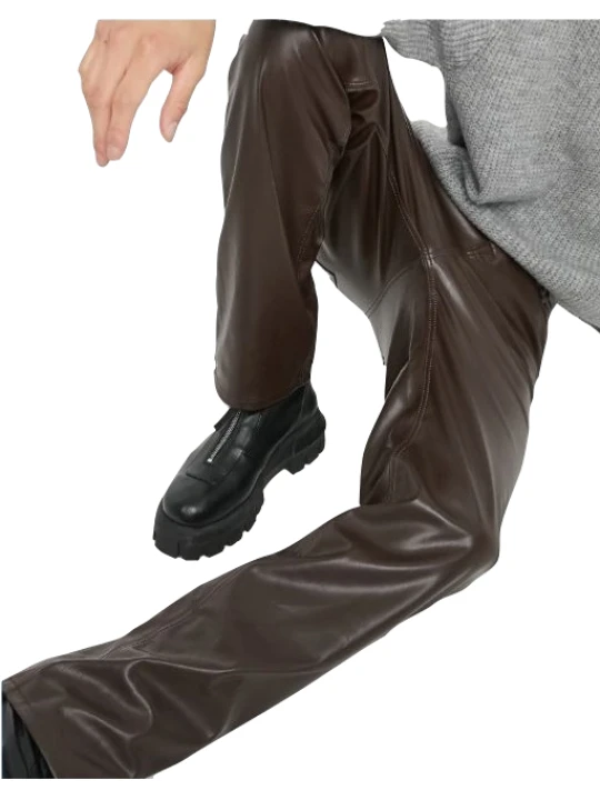 Men Fabulous Real Lambskin Brown Leather Jeans Men Fabulous Real Lambskin Brown Leather Jeans
